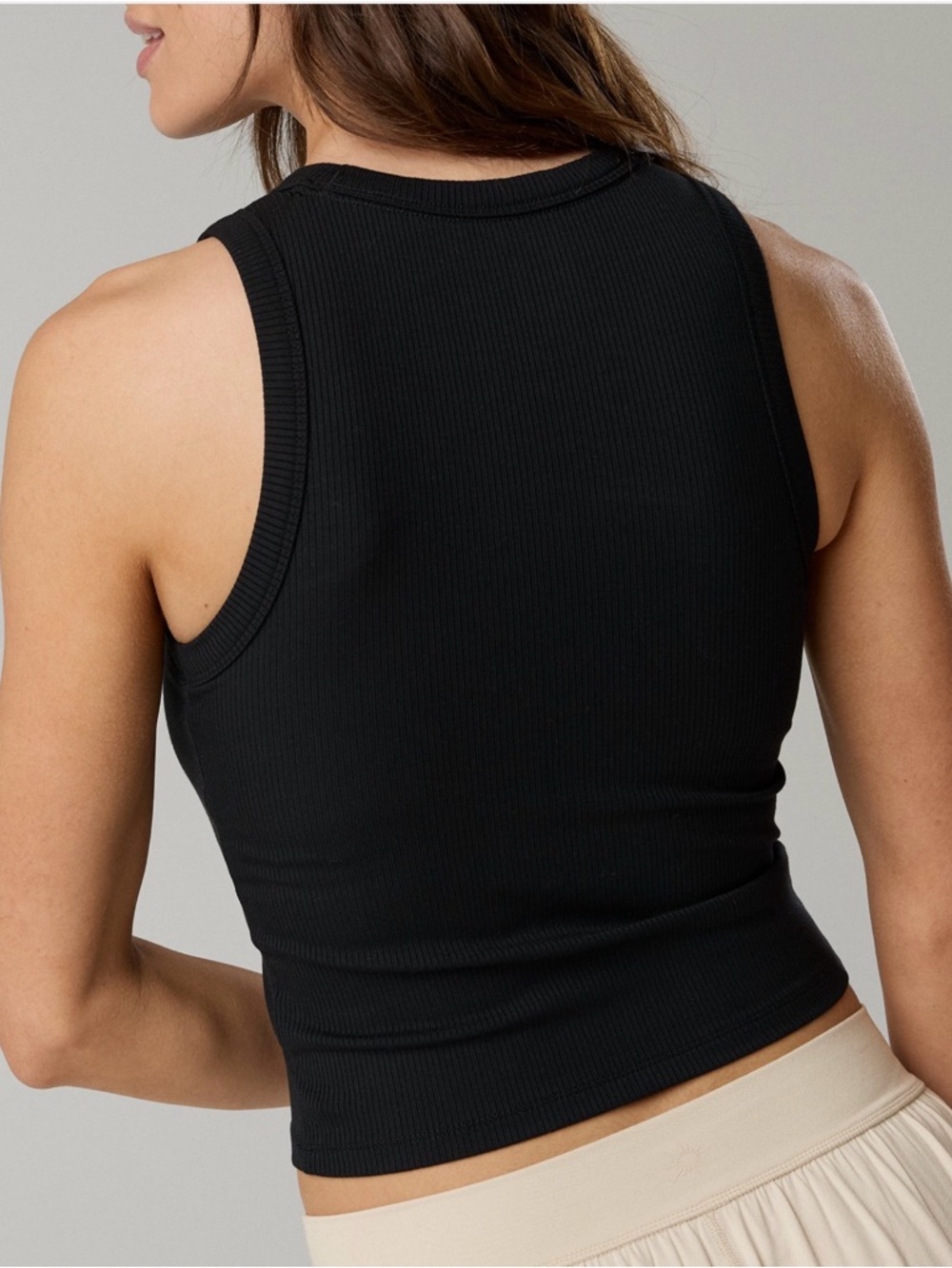 NWT Offline by Aerie Thumbs Up Cropped Ribbed Tank Black XL Built-In Shelf Bra - Picture 4 of 12